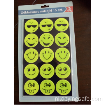 Reflecterende smile sticker voor schooltas